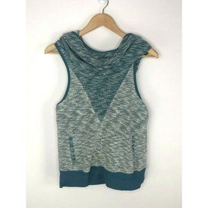 Lole Sleeveless Hoodie Sweater Pullover Green
